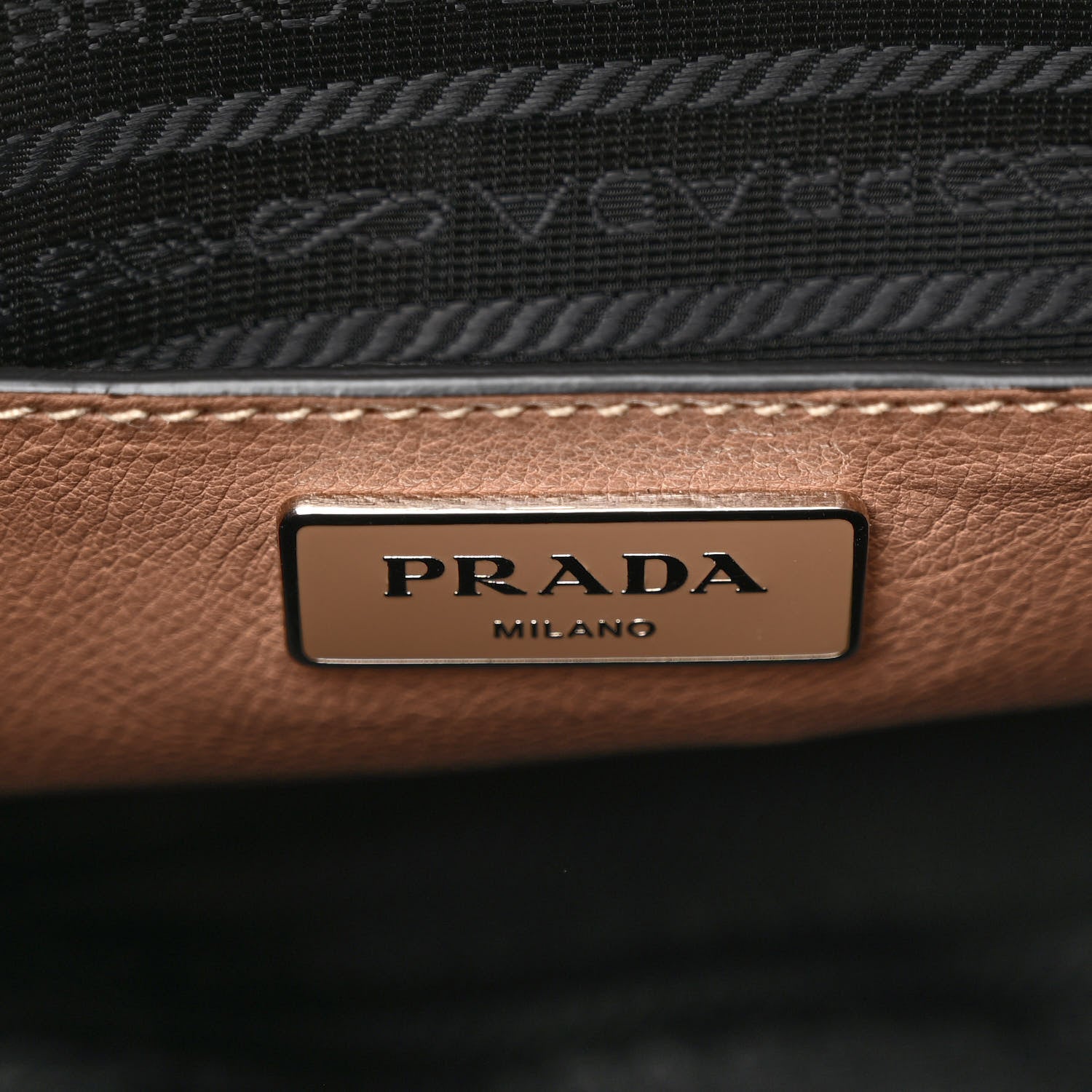 Prada Glace Calfskin Small Twin Pocket Tote Cammeo 6 of 11