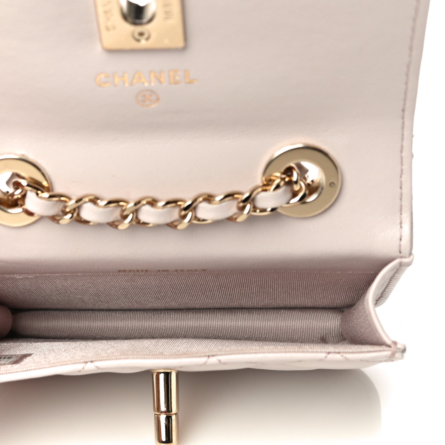 Chanel Lambskin Quilted Trendy CC Card Holder On Chain Light Pink 5 of 13