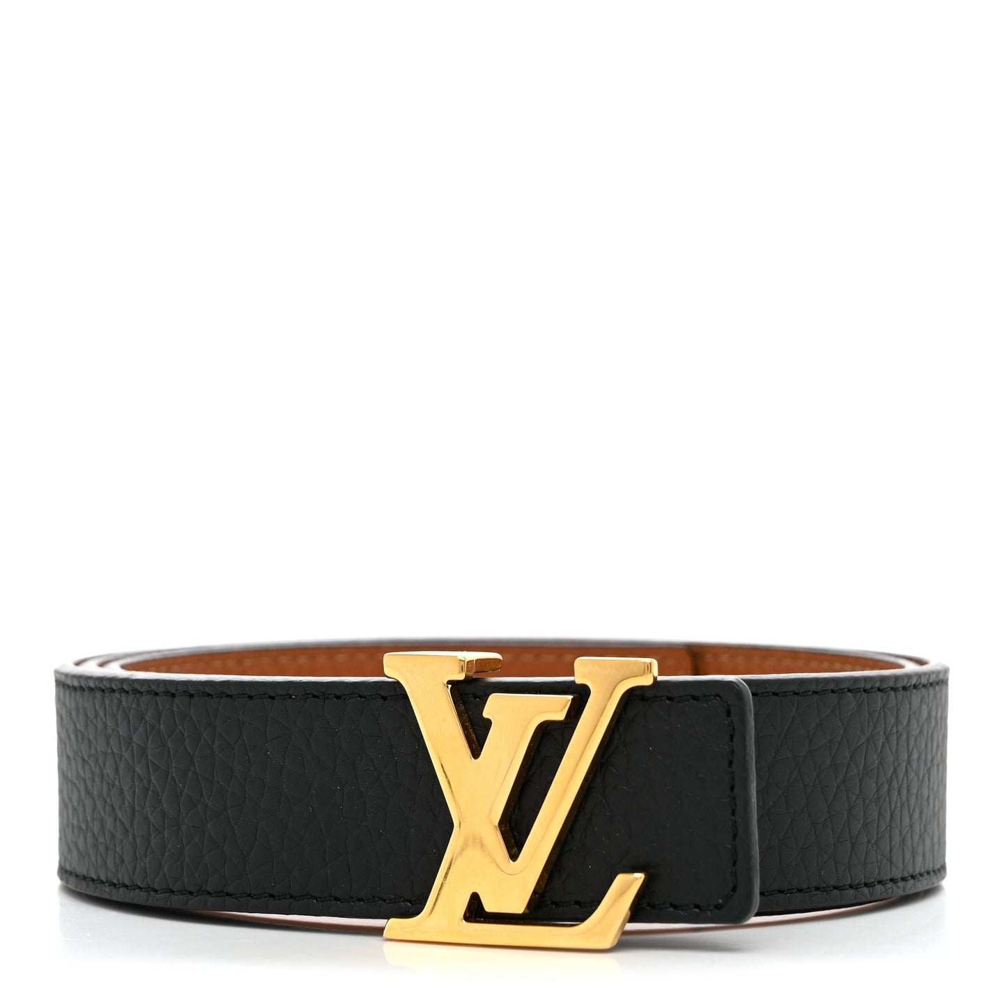 Taurillon Calfskin 30mm LV Initiales Reversible Belt 80 32 Black