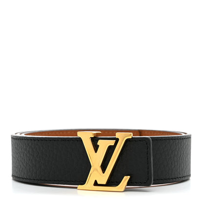Louis Vuitton Taurillon Calfskin 30mm LV Initiales Reversible Belt 80 32 Black 2 of 8