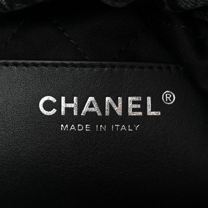 Chanel Denim Quilted Floral Print Mini Chanel 22 Black Grey 6 of 10