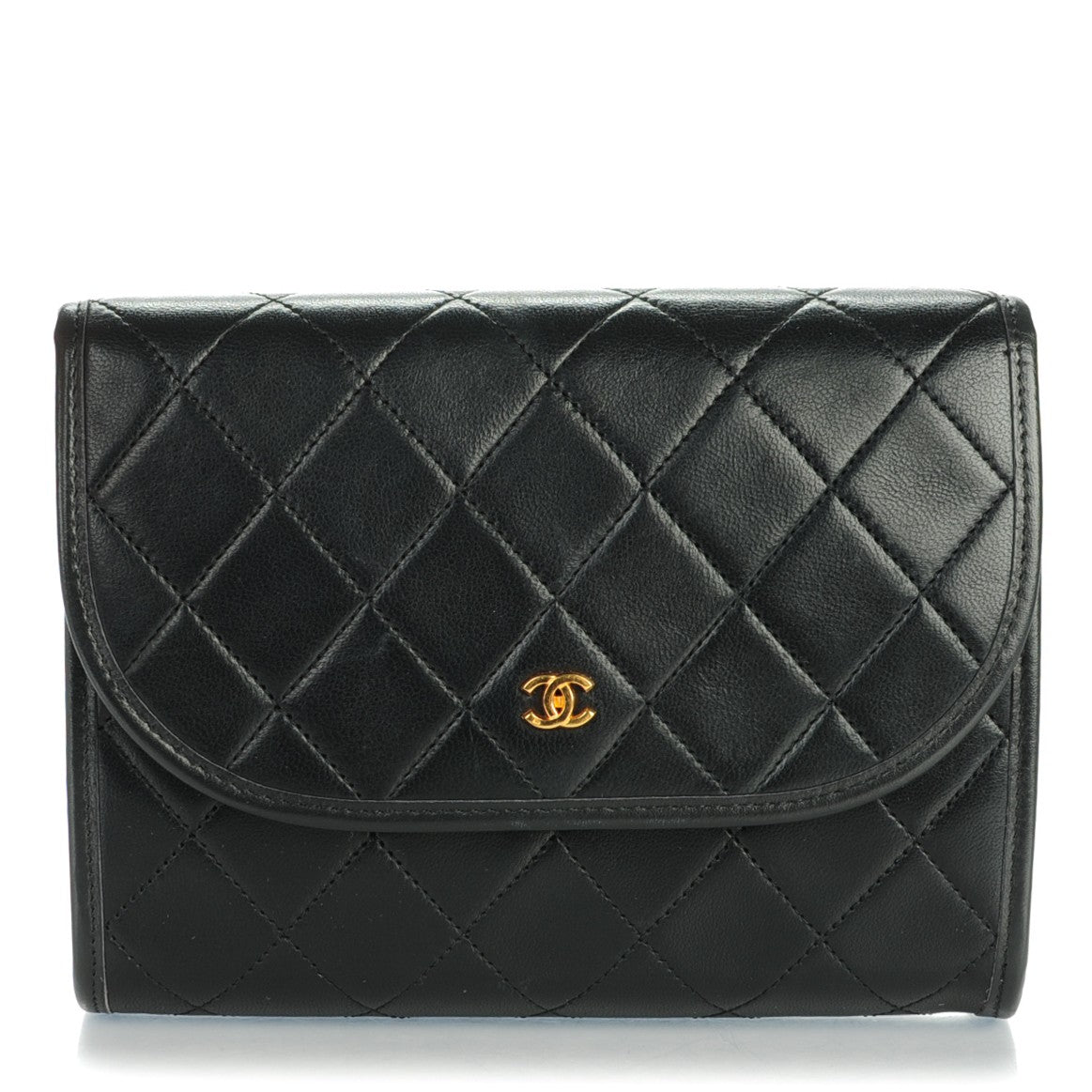Lambskin Quilted Mini Evening Flap Black