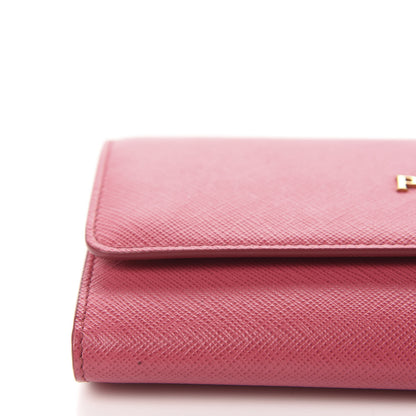 Prada Saffiano Metal Oro Chain Wallet Peonia 8 of 11