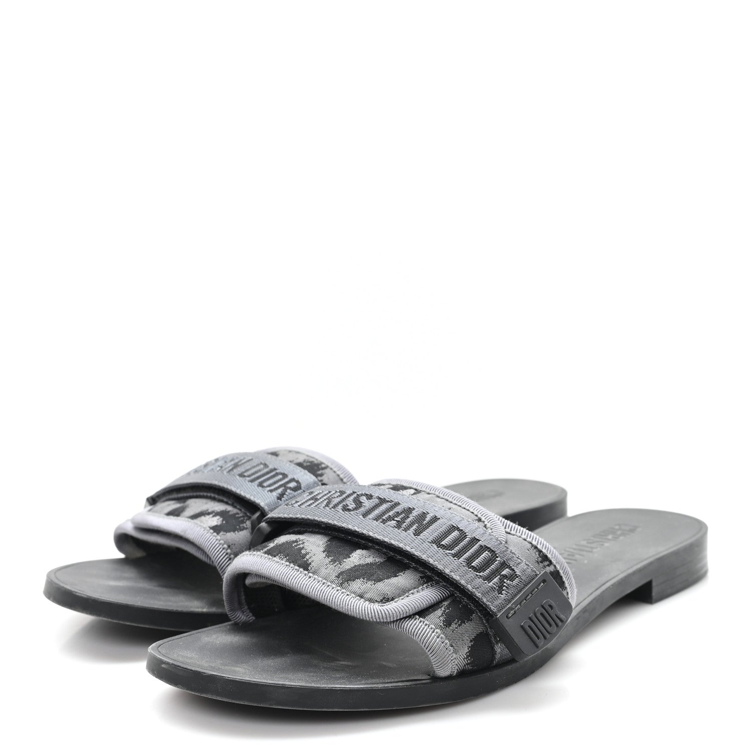 Christian Dior Mizza Shiny Nylon Dio(r)evolution Slide Sandals 38