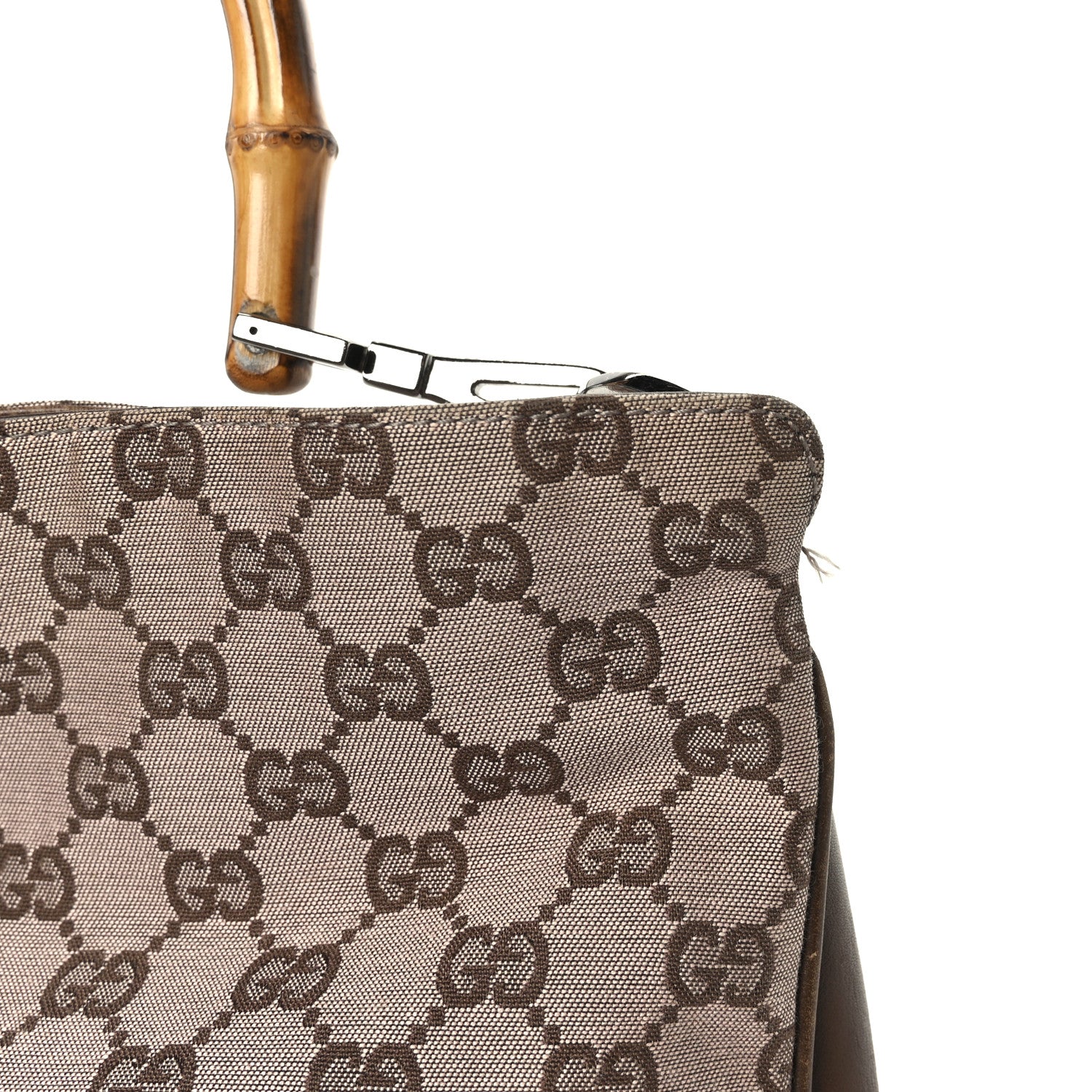 Gucci Monogram Bamboo Top Handle Bag Brown Pink 11 of 13