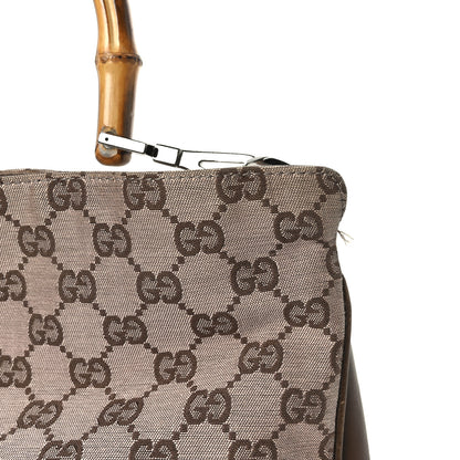 Gucci Monogram Bamboo Top Handle Bag Brown Pink 11 of 13
