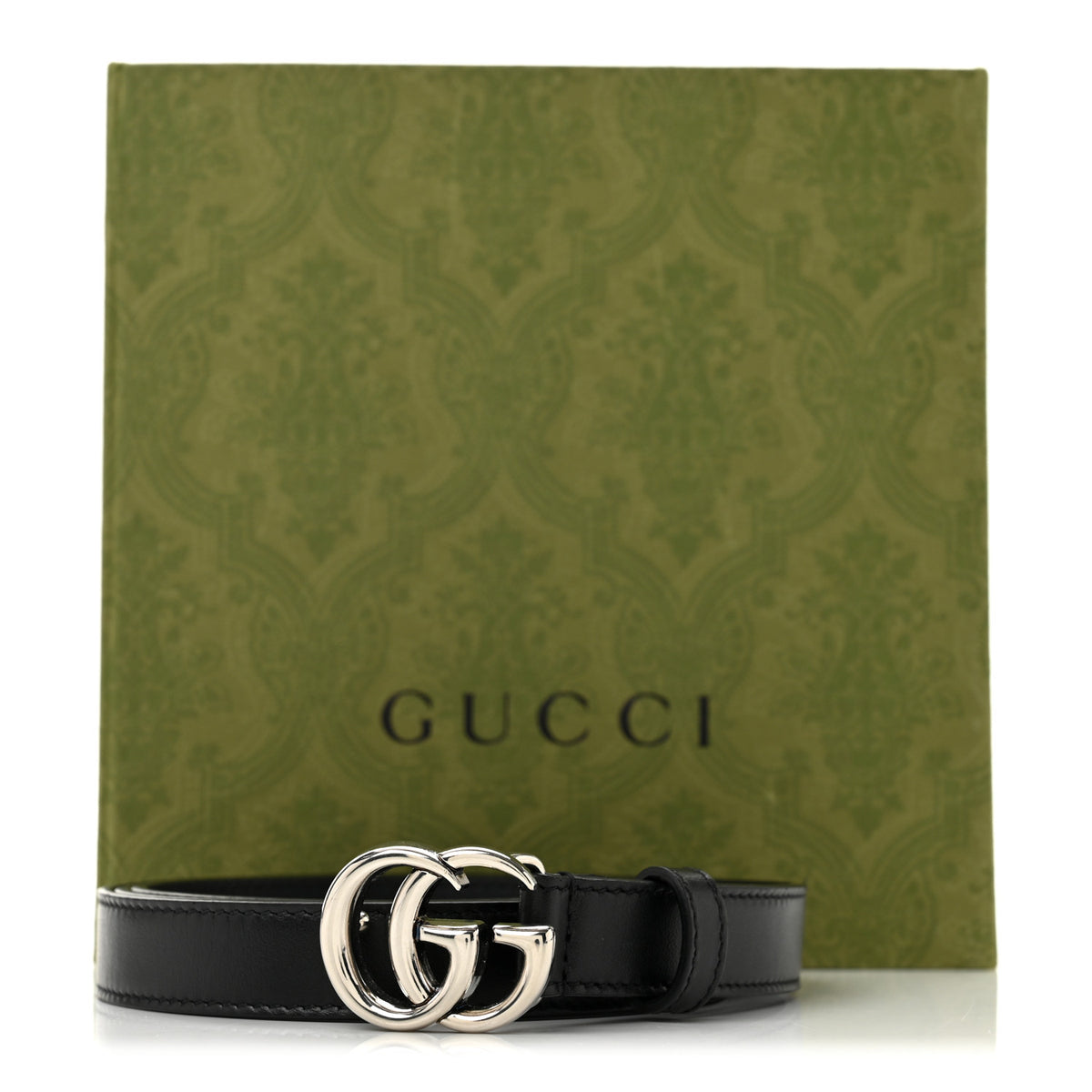 Gucci Plutone Calfskin Palladium Double G 20mm Belt 100 40 Black 10 of 10