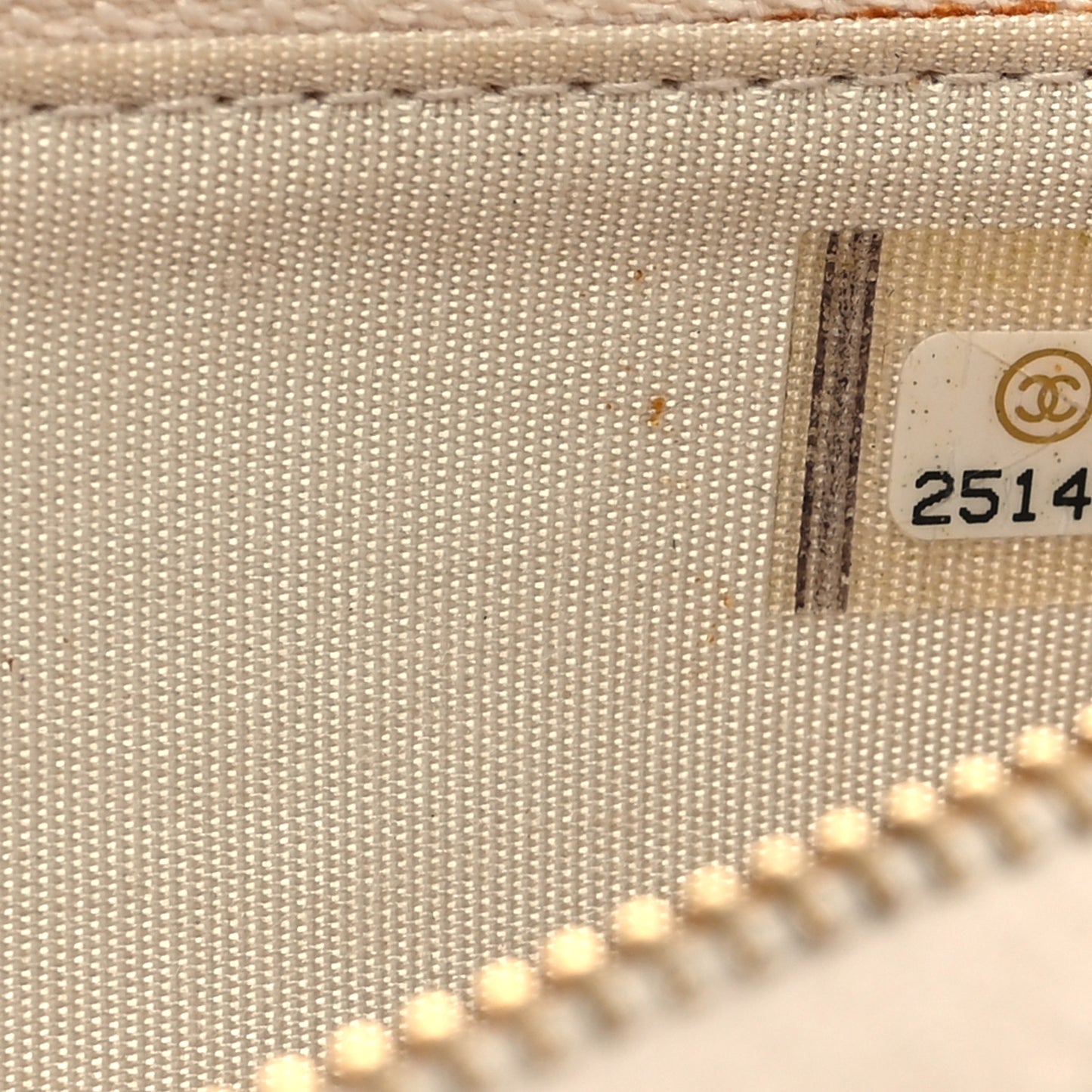 Lurex Canvas Deauville Medium Zip Around Wallet Beige
