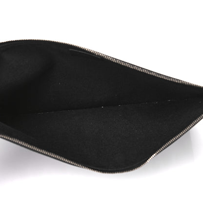 Givenchy Textured Coated Canvas Iconic Paint Splatter Prints Flat Medium Clutch Bag Black 5 of 9