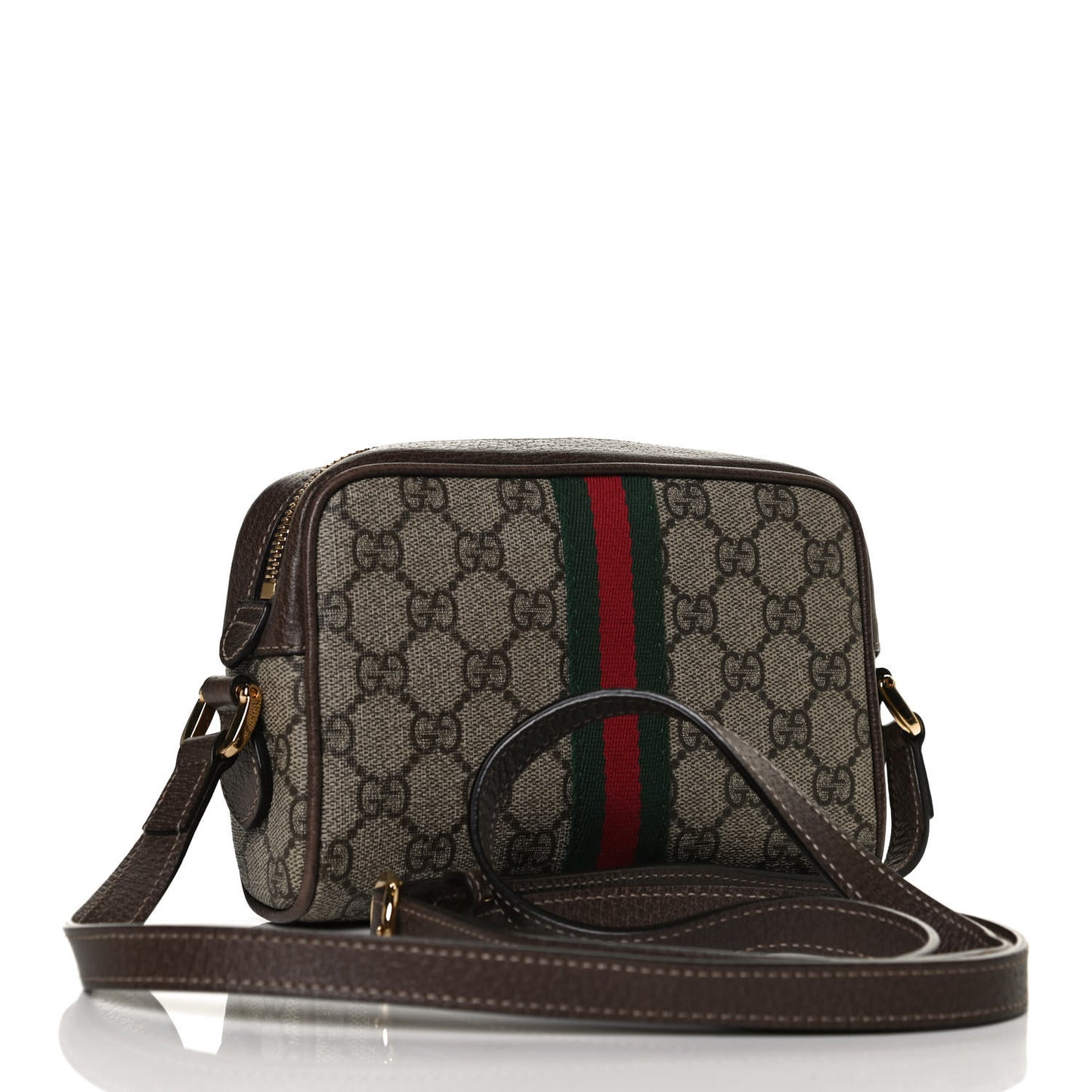 GG Supreme Monogram Web Mini Ophidia Shoulder Bag Brown