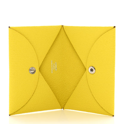 Hermes Chevre Mysore Calvi Card Case Jaune Citron 5 of 7