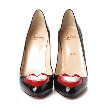 Christian Louboutin Patent Doracora 100 Pumps 37.5 Black Red 2 of 9