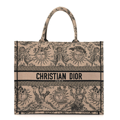 Christian Dior Canvas Embroidered Large Toile de Jouy Soleil Book Tote Beige 1 of 11