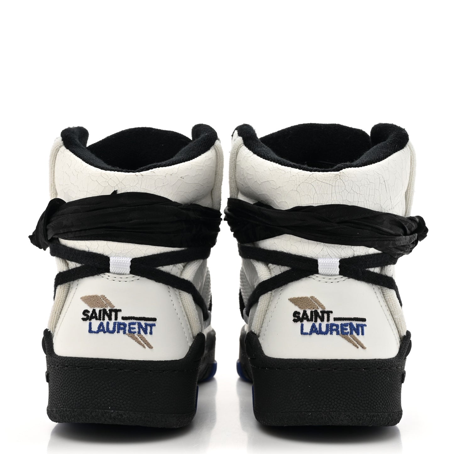Calfskin Smith High Top Sneakers 9 White Black