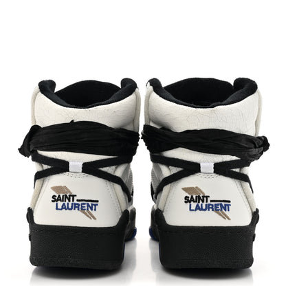 Saint Laurent Calfskin Smith High Top Sneakers 9 White Black 4 of 10