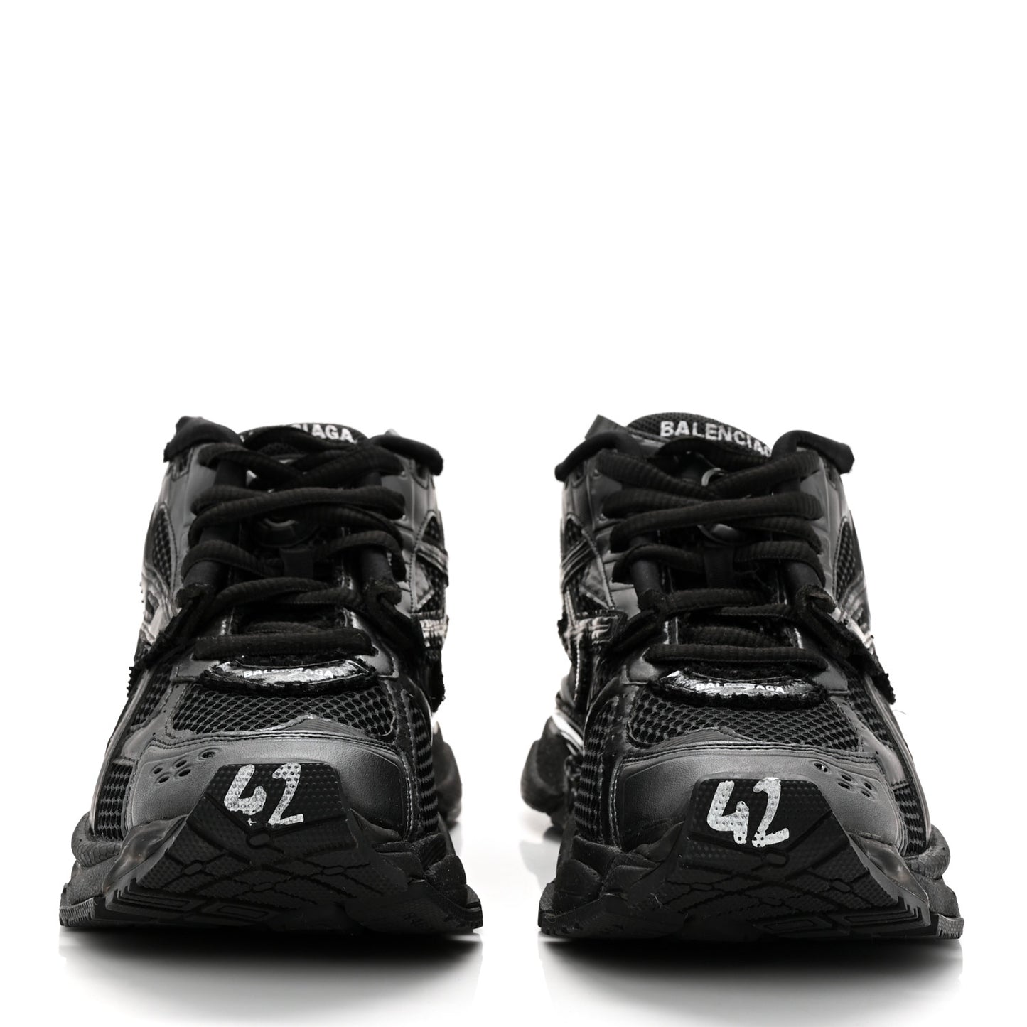 Mesh Rubber Monocolor Mens Runner Sneakers 42 Black