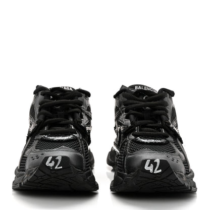 Balenciaga Mesh Rubber Monocolor Mens Runner Sneakers 42 Black 3 of 9