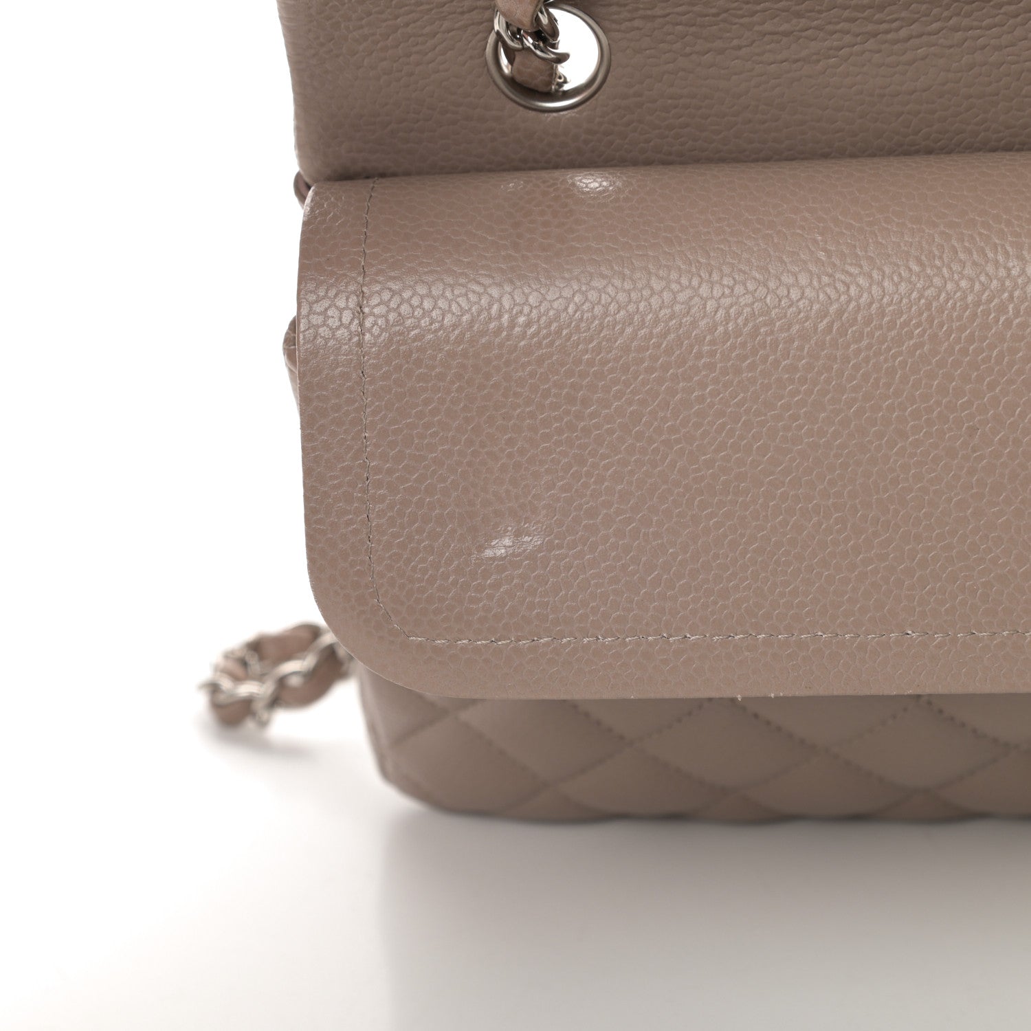 Chanel Caviar Quilted Medium Double Flap Taupe 11 of 12