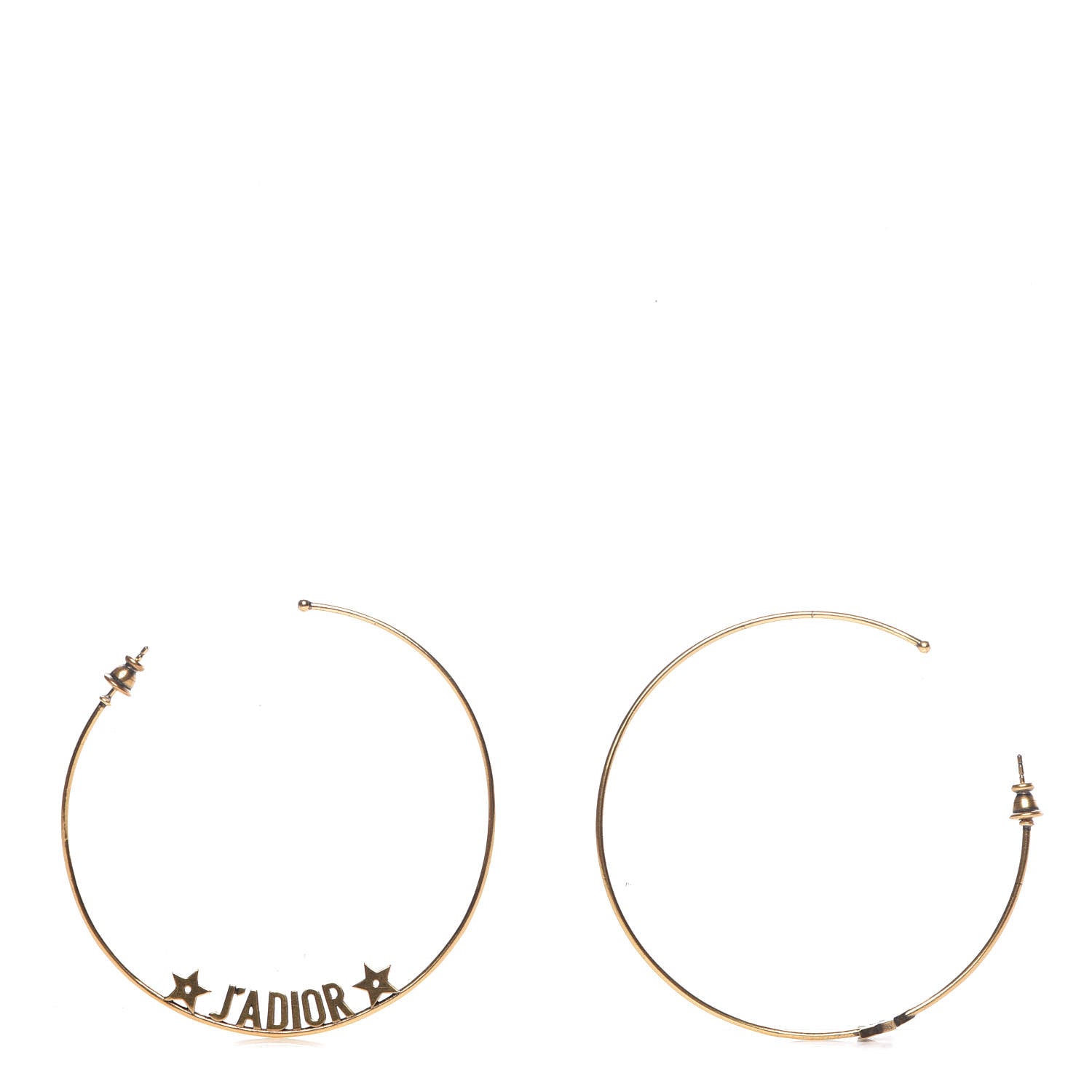 Christian Dior Metal J'Adior Hoop Earrings Aged Gold 3 of 4