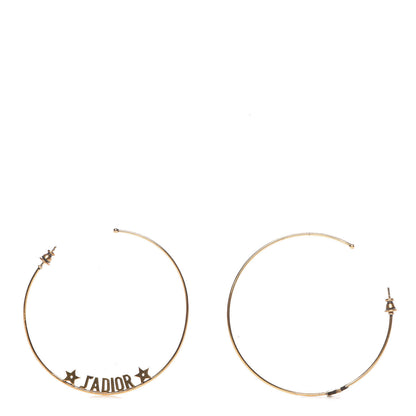 Christian Dior Metal J'Adior Hoop Earrings Aged Gold 3 of 4