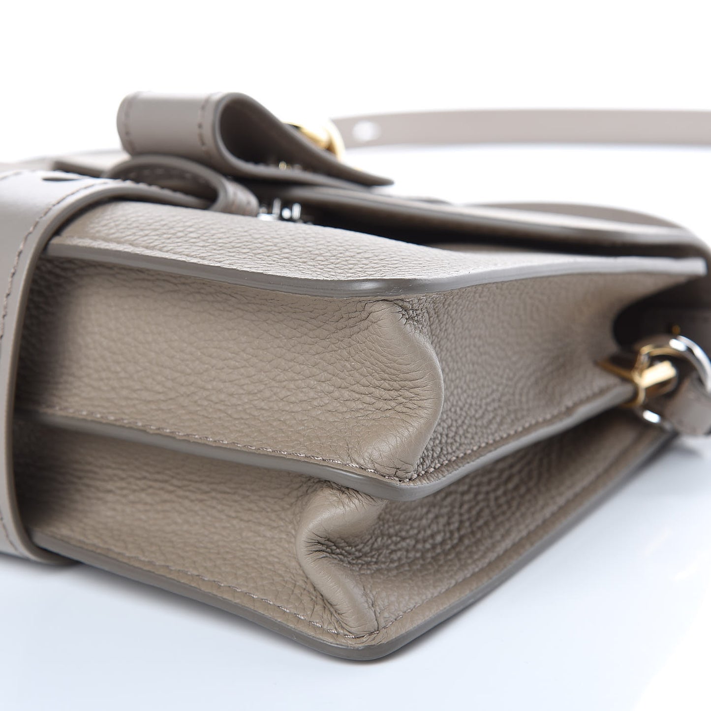 Shiny Grained Calfskin Small Aby Day Shoulder Bag Motty Grey