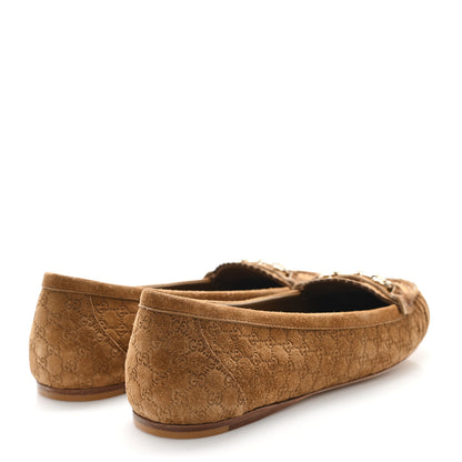 Gucci Suede Micro GG Horsebit Womens Kensington Moccasin Loafers 37 Cuoio 5 of 10