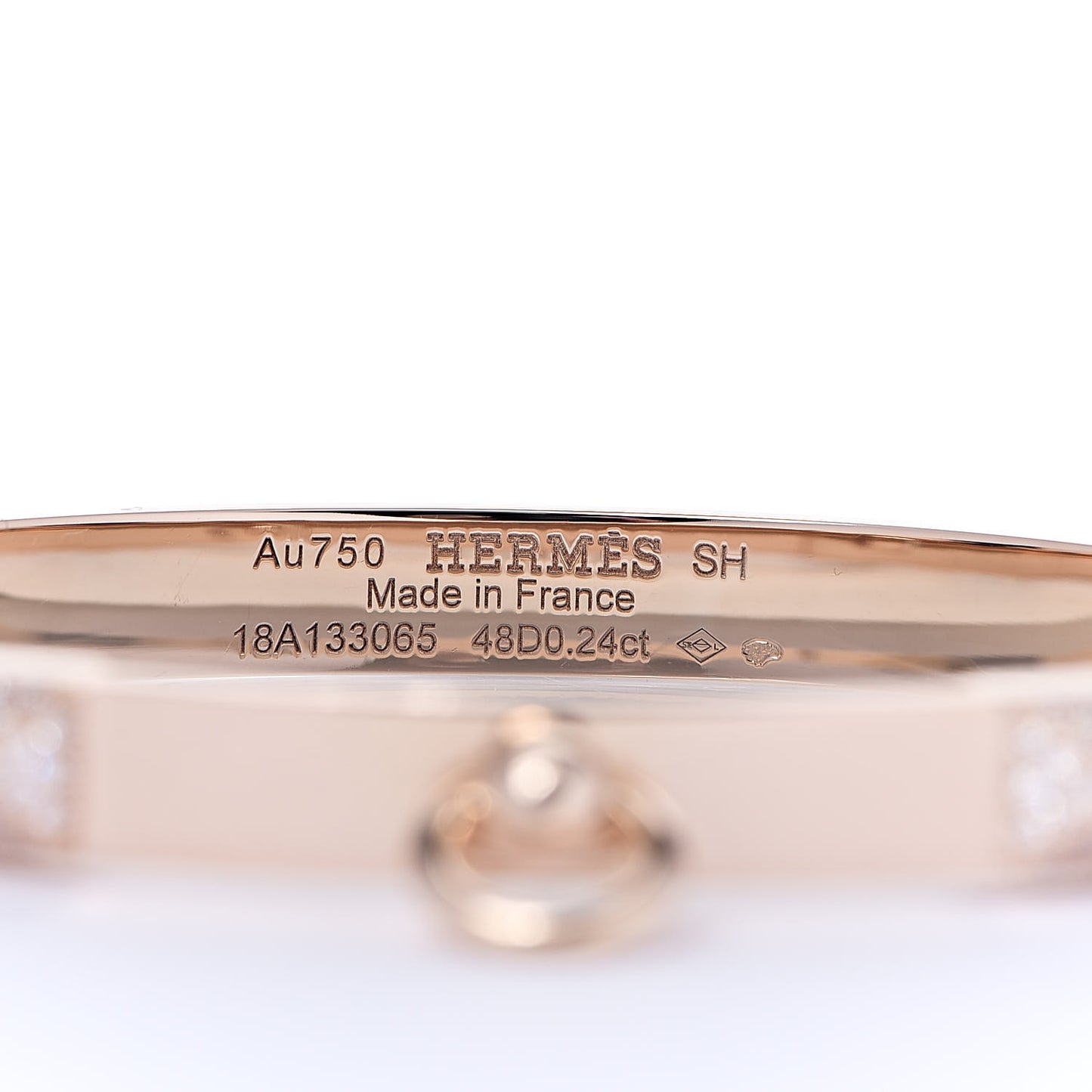18K Rose Gold Diamond PM Collier De Chien Bracelet SH