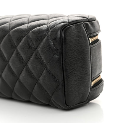 Chanel Caviar Quilted Toiletry Case With Chain Black 10 of 11