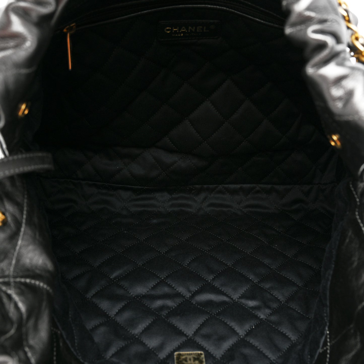 Shiny Calfskin Quilted Small Chanel 22 Grey