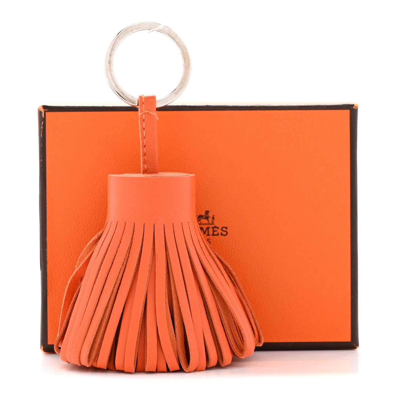 Hermes Lambskin Carmen Tassel Key Holder Orange 1823399 – FASHIONPHILE