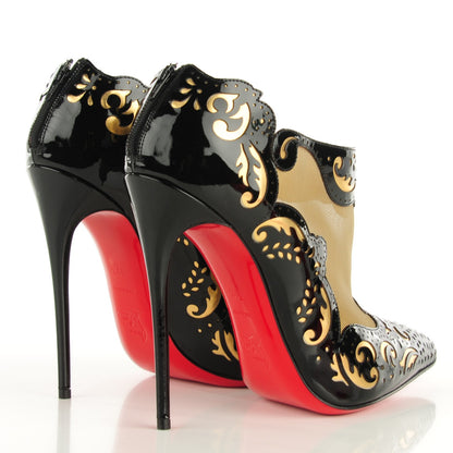Christian Louboutin Patent Mesh Lasercut Mandolina 120 Booties 39.5 Black 4 of 7
