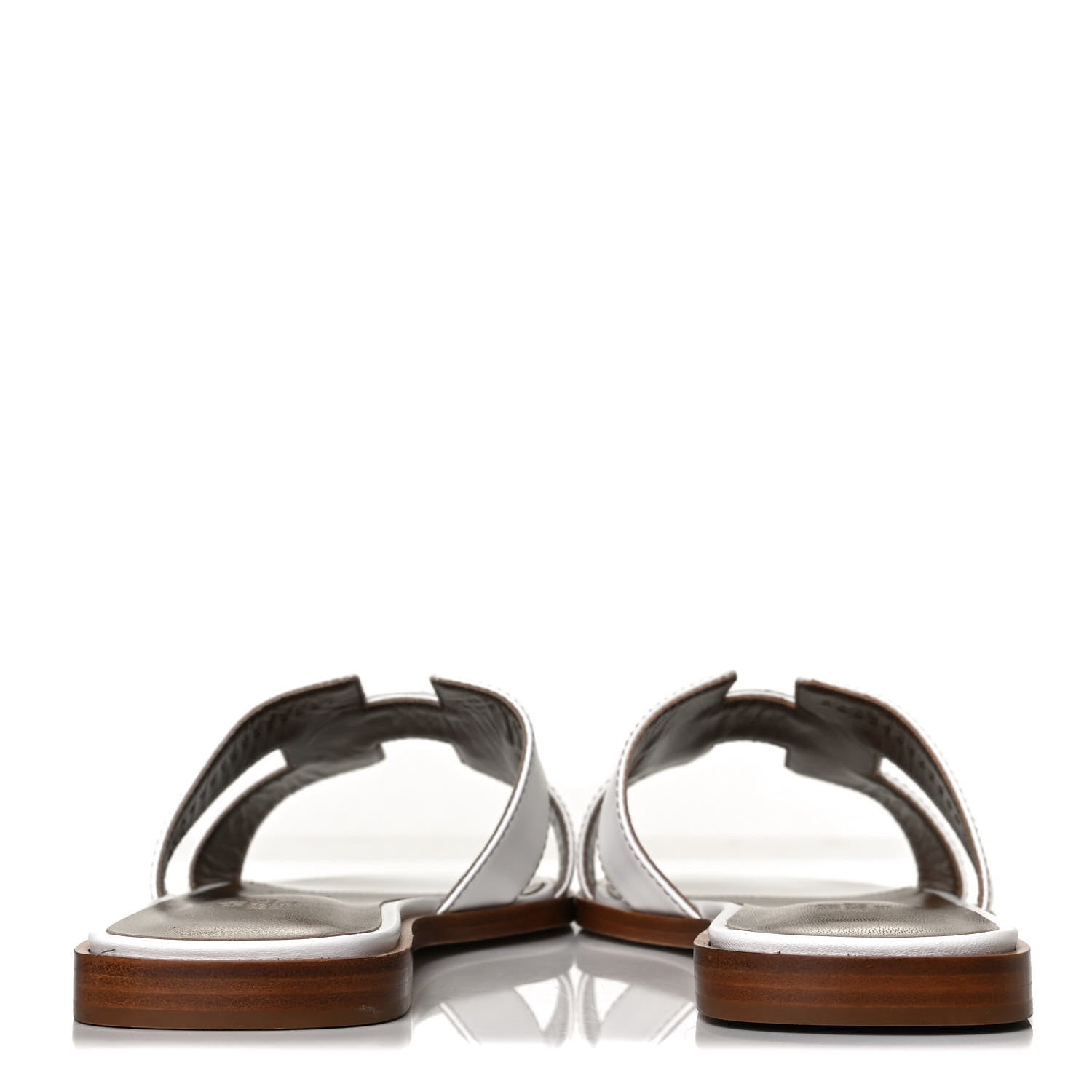 Hermes Box Calfskin Oran Sandals 40.5 White 6 of 10