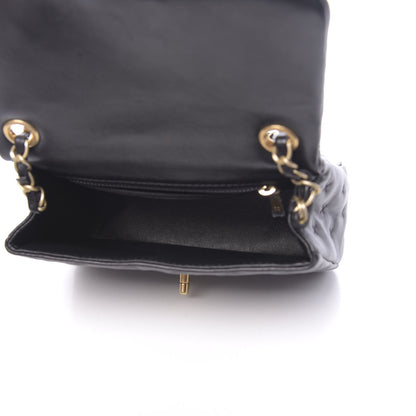 Chanel Lambskin Cross Stitch Mini Coco Handle Flap Dark Black 5 of 14