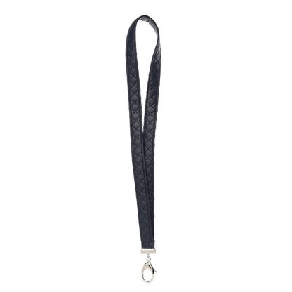 Chanel Lambskin Quilted Lanyard Key Holder Necklace Navy 1 of 4