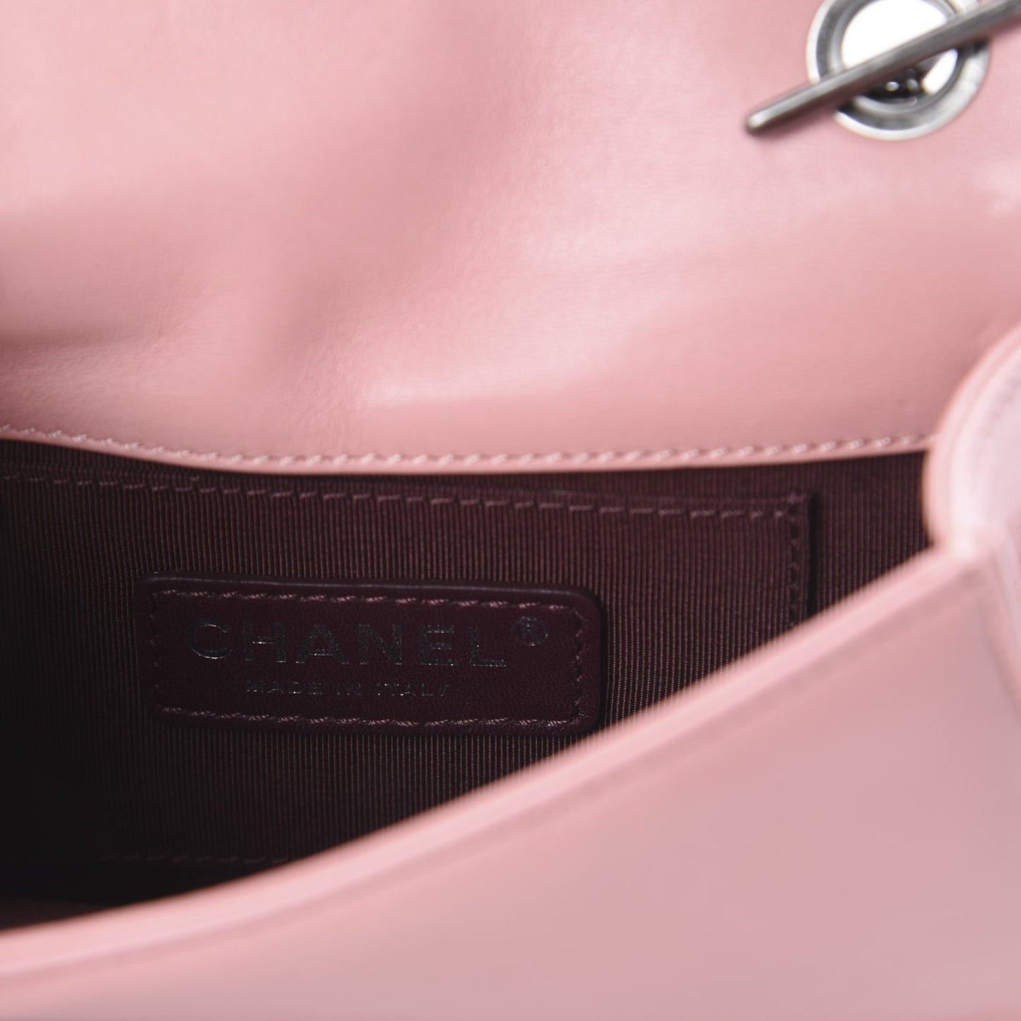 Lambskin Plexiglass Boy Brick Flap Pink