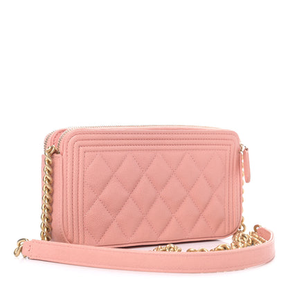 Chanel Caviar Quilted Small Boy Clutch With Chain Light Pink 2 of 11