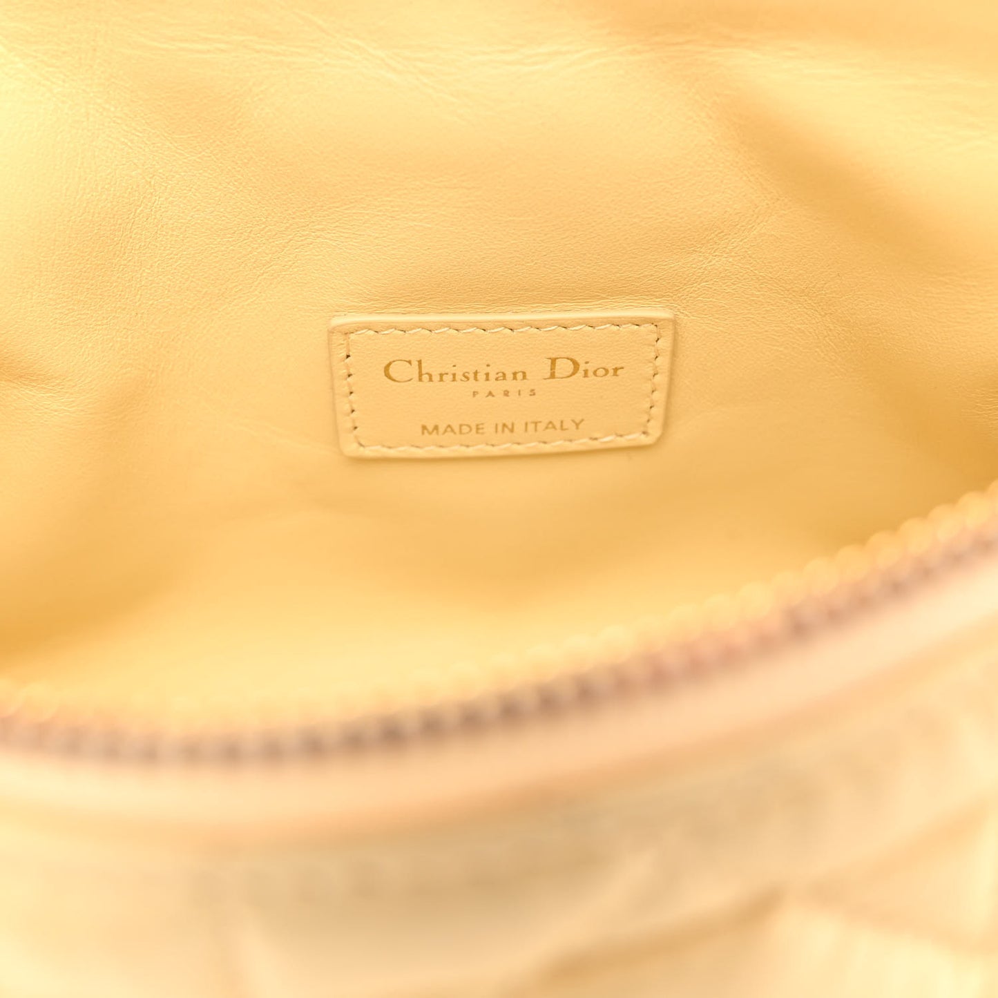 Calfskin Macrocannage Medium Diortravel Nomad Pouch Pale Yellow