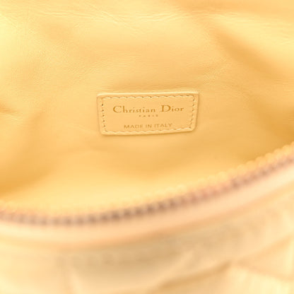 Christian Dior Calfskin Macrocannage Medium Diortravel Nomad Pouch Pale Yellow 6 of 10