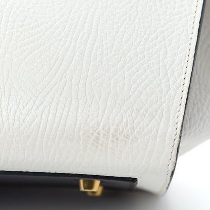 Celine Elephant Calfskin Bi-Color Small Tie Knot Tote White Black 8 of 22
