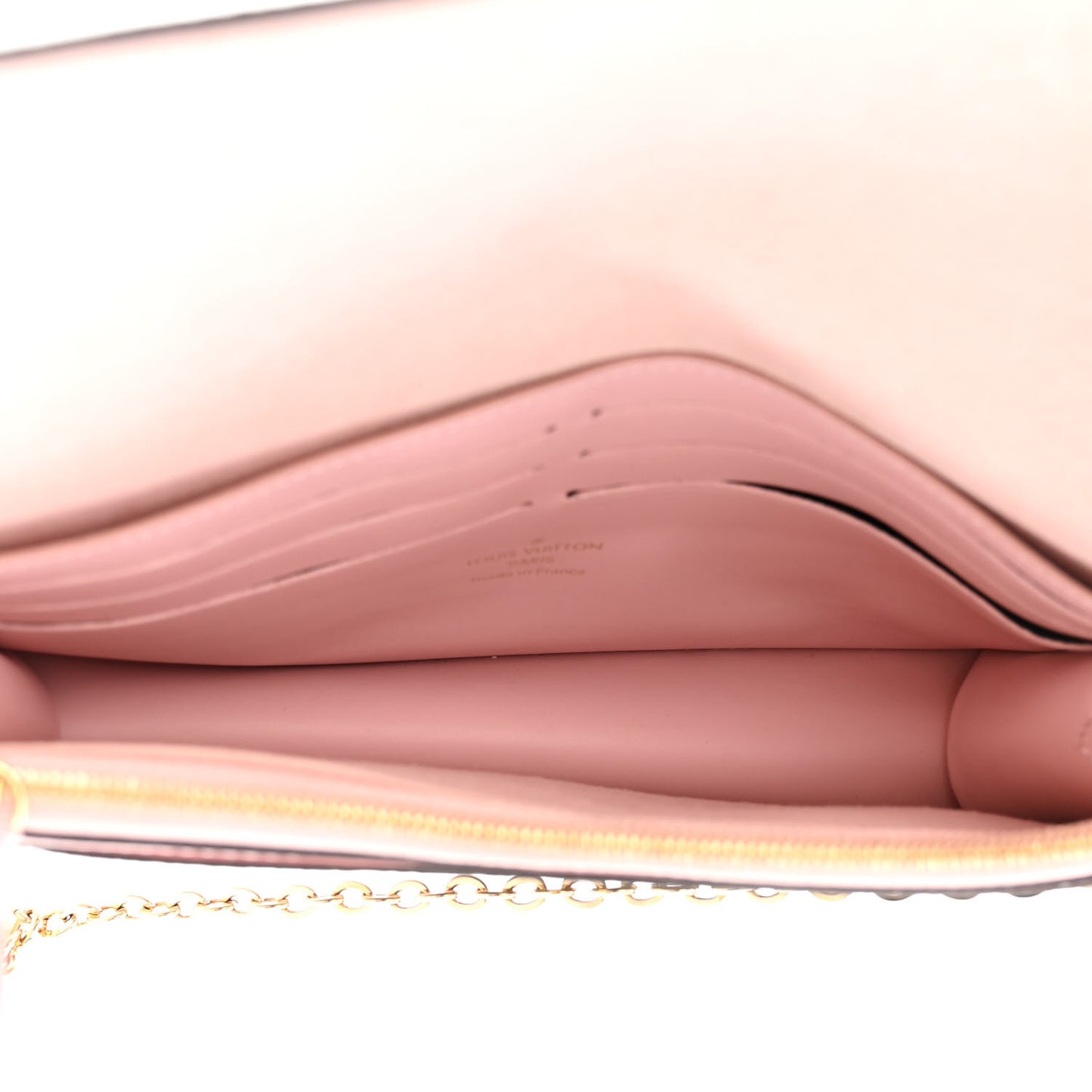 Monogram Flore Chain Wallet Rose Ballerine