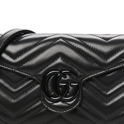 Gucci Nappa Matelasse Monochrome GG Marmont Wallet On Chain Black 7 of 11