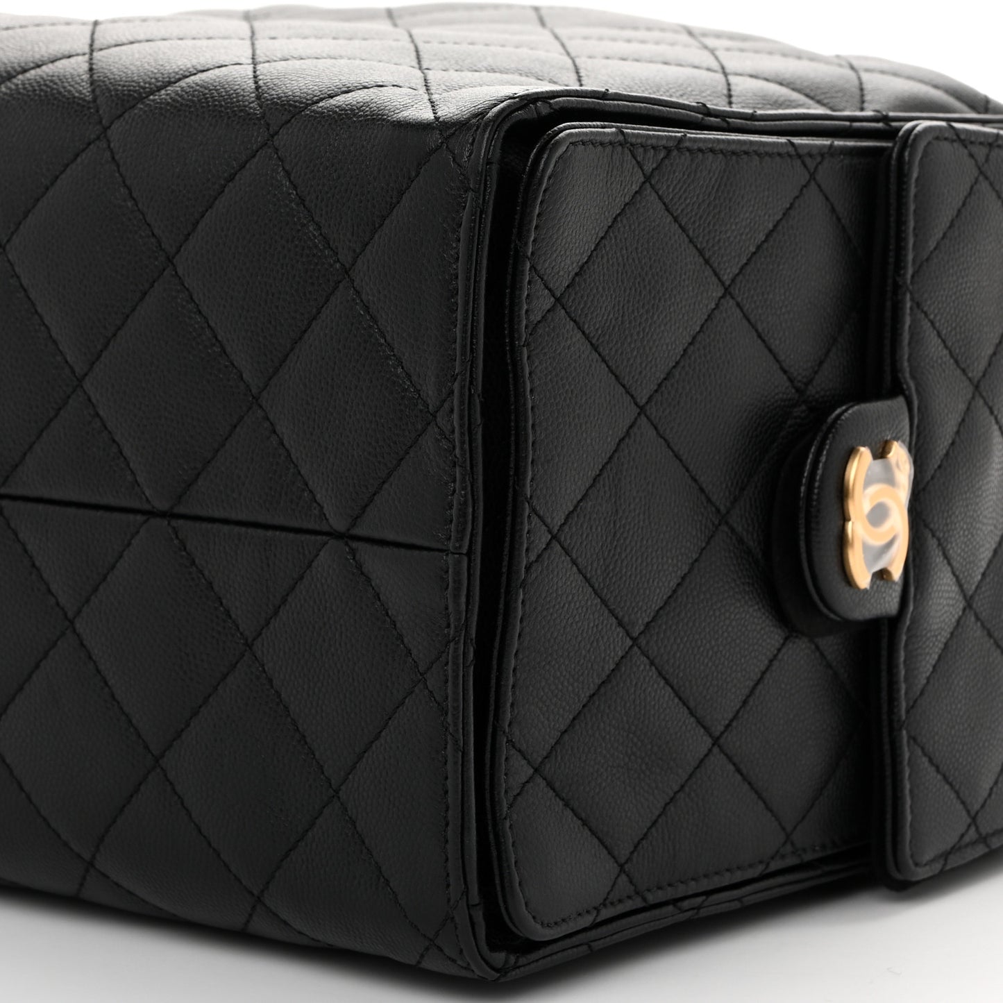 Caviar Quilted Medium Chanel 25 Handbag Black