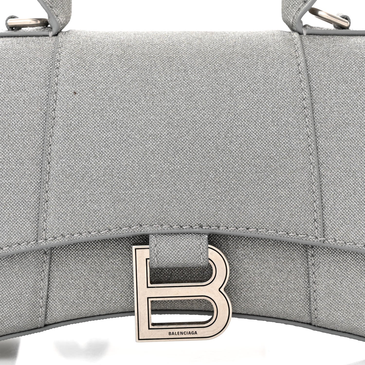 Balenciaga Glitter Fabric Hourglass Top Handle Bag XS Grey 9 of 14