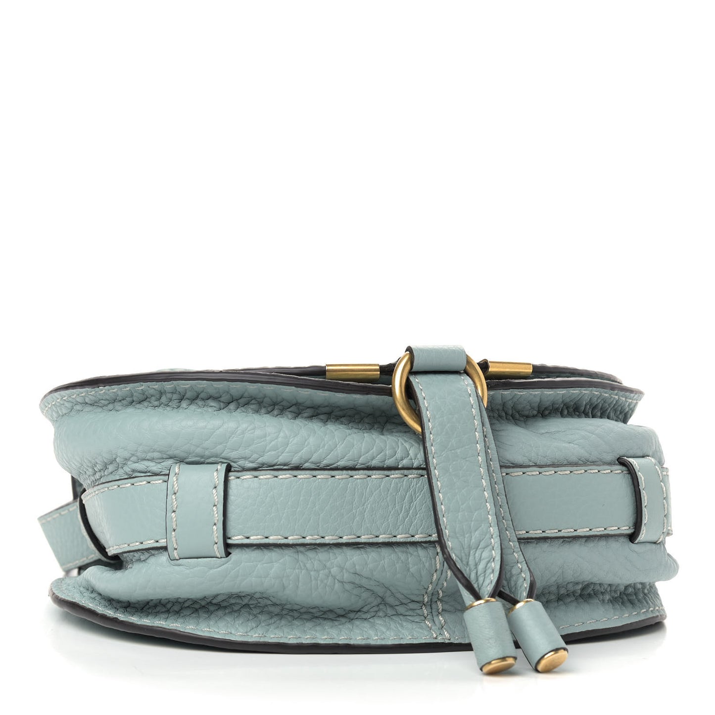 Calfskin Marcie Round Crossbody Bag Faded Blue