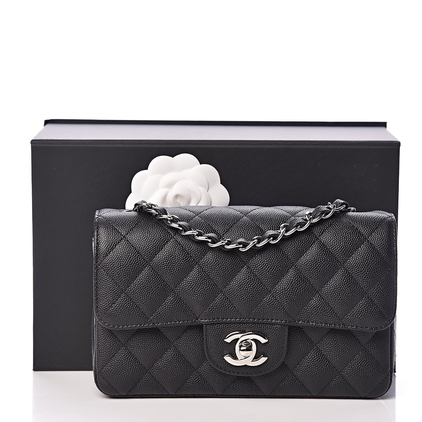 Caviar Quilted Mini Rectangular Flap Black