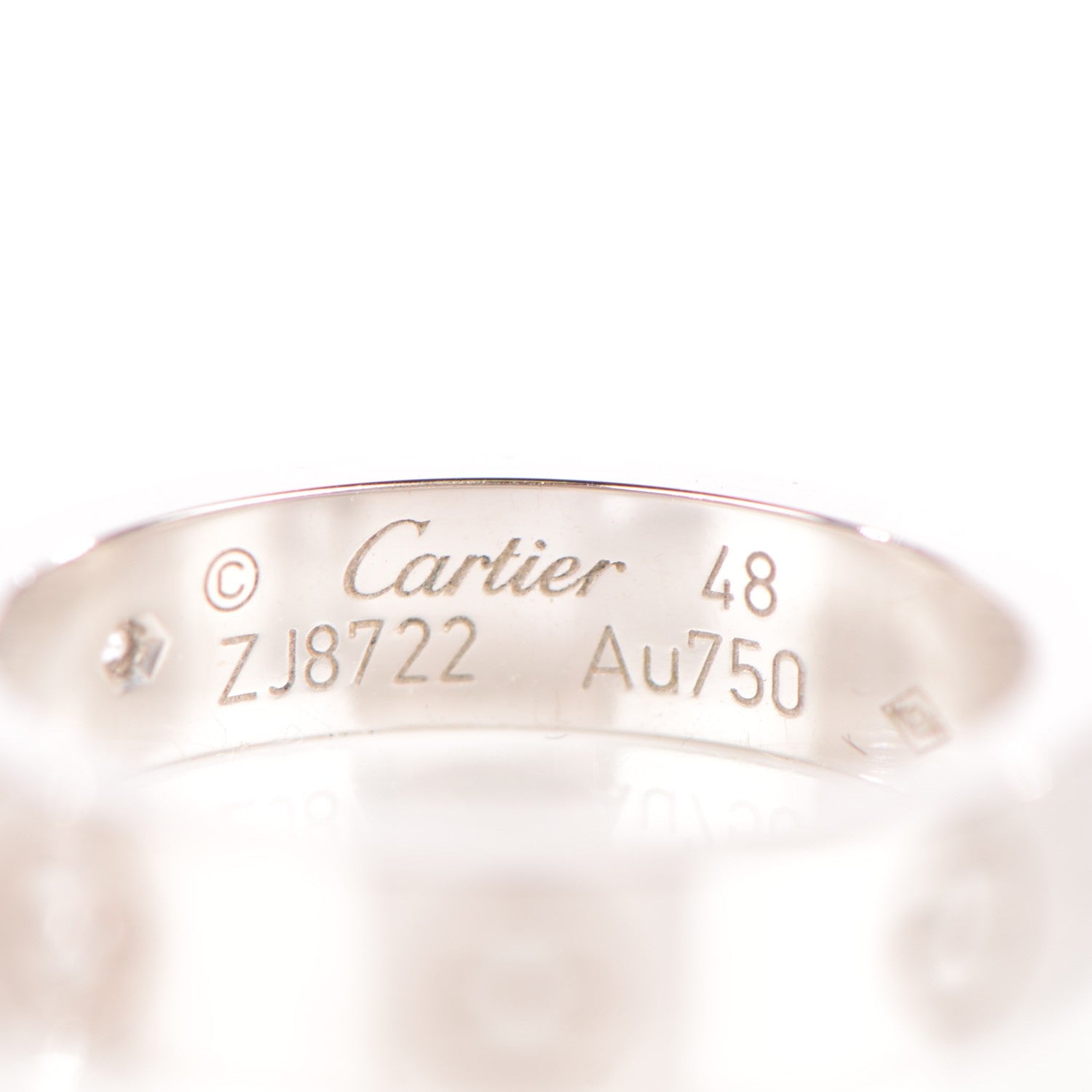 Cartier 18K White Gold Diamond 4mm LOVE Ring 48 4.25 4 of 6