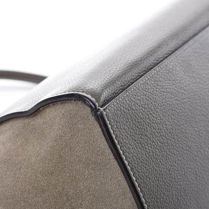 Celine Drummed Calfskin Suede Medium Trapeze Souris 18 of 19