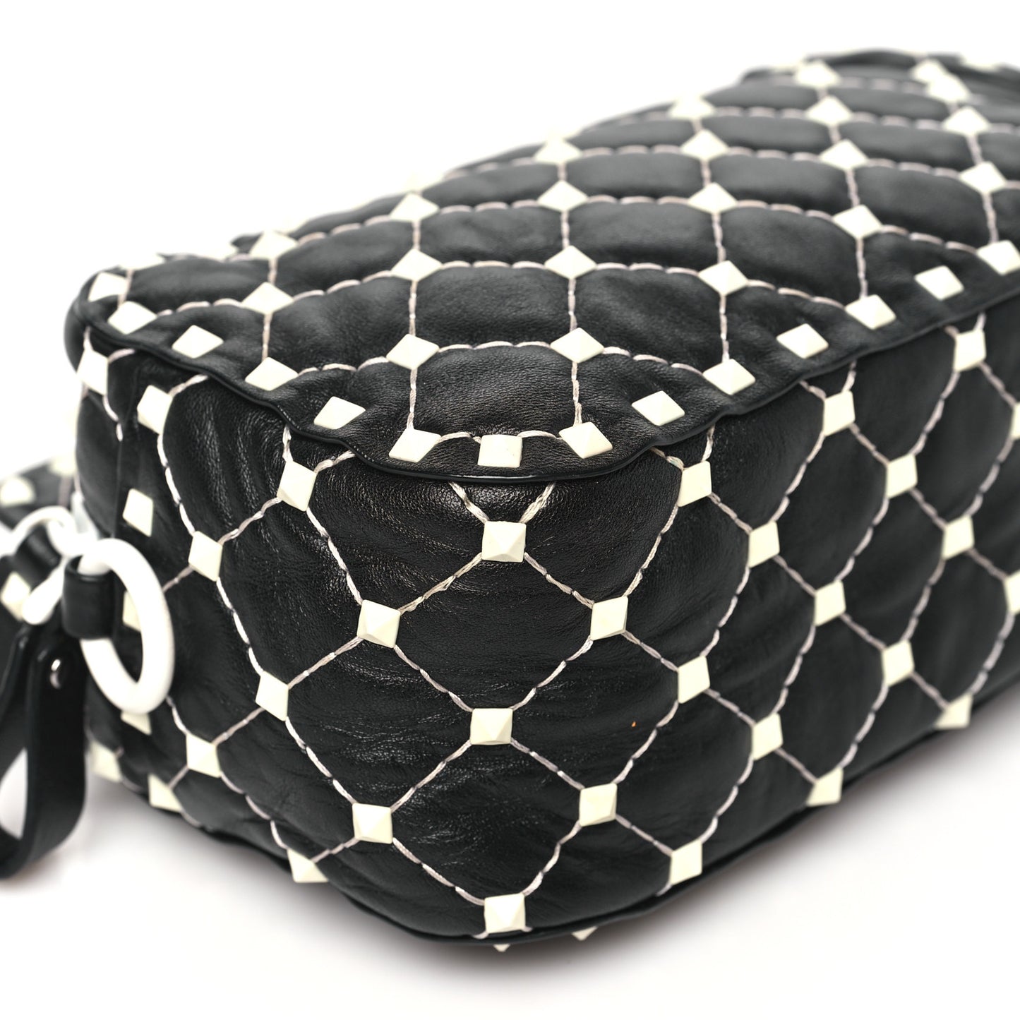 Lambskin Free Rockstud Spike Camera Bag Black