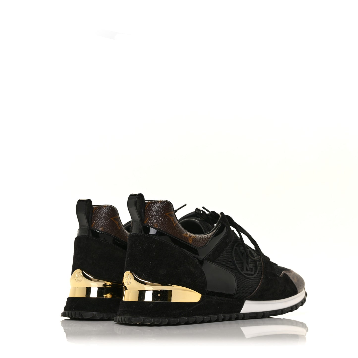 Suede Monogram Run Away Sneakers 40.5 Black