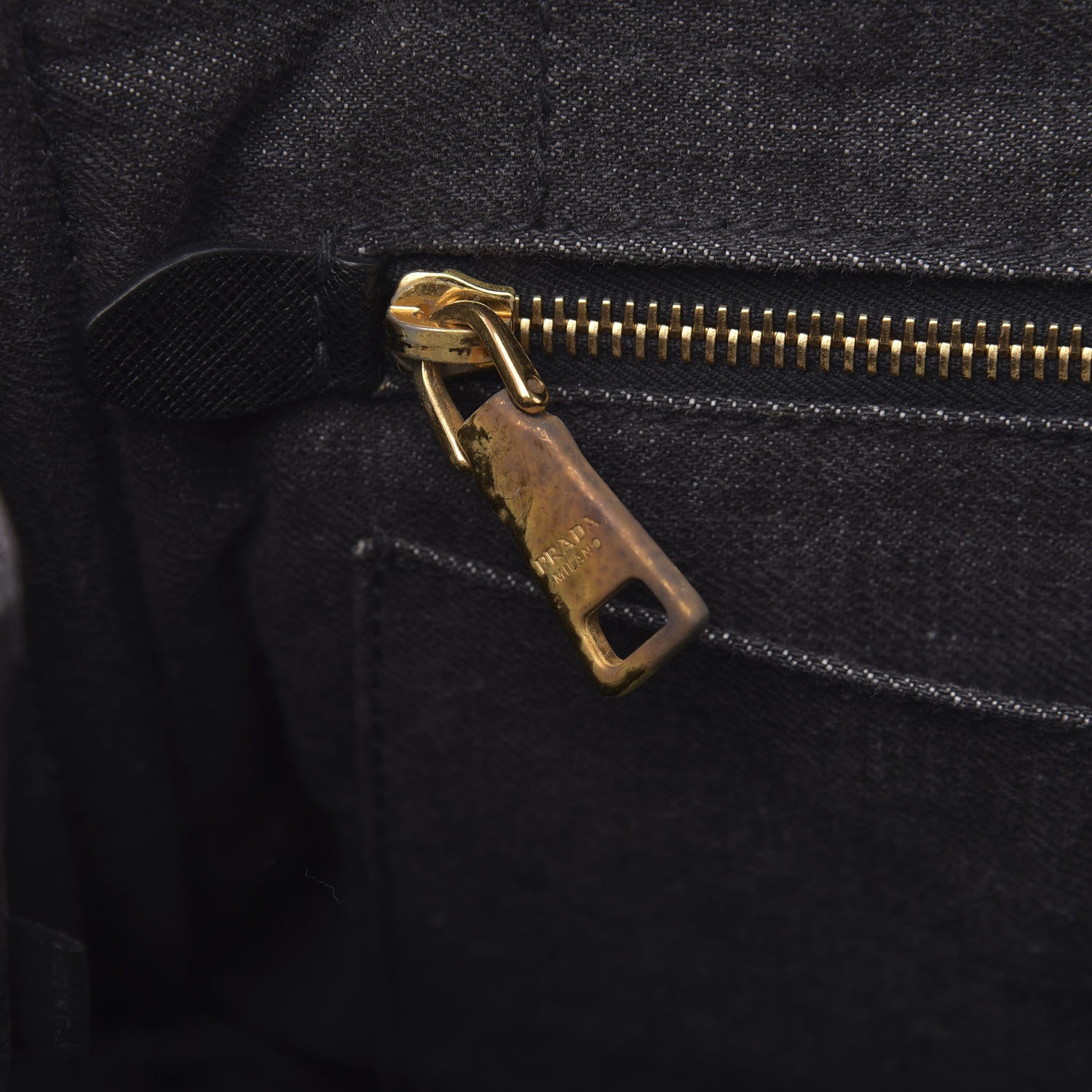 Prada Denim Robot Tote Bag Black 7 of 13